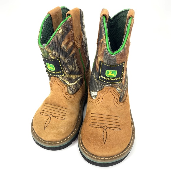 John Deere Johnny Popper JD1188 Infant Toddler Camo Leather Boots 5 M - Picture 7 of 7